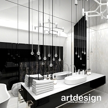 Biało-czarna aranżacja łazi...