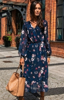 Sukienka midi w kwiaty 0241...