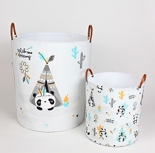 Komplet dwóch pojemników  z pandą tipi