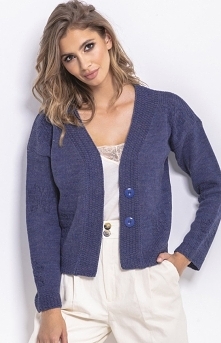 Fobya Krótki sweterek jeansowy F767