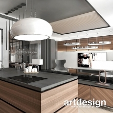 Nowoczesny apartament - salon połączony z kuchnią | NEW PERSPECTIVE | Wnętrza apartamentu