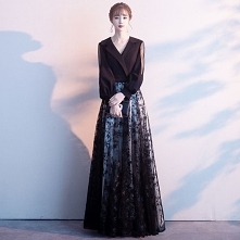 Niedrogie Czarne Sukienki Wieczorowe 2020