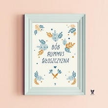 Plakat dla wegetarian Bób hummus włoszczyzna A2