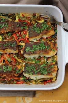 Dorsz pieczony z warzywami