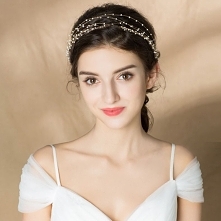 Eleganckie Złote Opaski na głowę Ozdoby Do Włosów Ślubne 2020