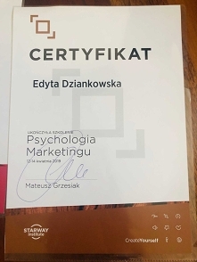 Certyfikat ukończenia szkolenia – Psychologia Przywództwa