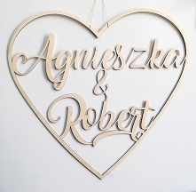 Serce z imionami 70 cm