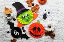 Tutorial, z którego dowiecie się, jak stworzyć harmonijkowe dekoracje z motywem halloweenowym: czarownicy, ducha, dyni i nietoperza ;)