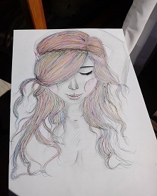 #rysunek #kredkiakwarelowe #dziewczyna #amatorskie
