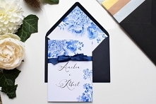 Zaproszenie ślubne - Porcelanowy Błękit.