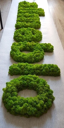 Napis z chrobotka wykonany ...