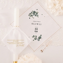 Świeży Eukaliptus - szatka z personalizacją oraz profitka z gromnicą.