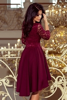 Ekskluzywna asymetryczna sukienka z koronkową górą