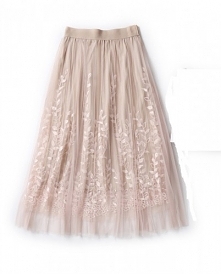 Spódnica midi do kolan tiulowa warstwowa kwiaty MODITO