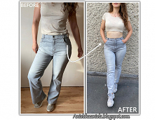 jak przerobić spodnie z niskim stanem na wysokim