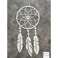 Łapacz snów z metalu to dekoracja ścienna wykonana z metalu. Łapacz snów na ścianę często wieszany nad posłaniem lub przy wejściu. Metalowy łapacz snów pomalowany został proszko...