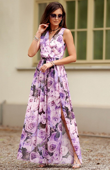 ROCO Szyfonowa długa sukien...