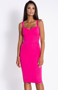 Dursi Seksowna dopasowana sukienka Rocco fuksja