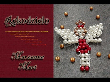 aniołek z koralików na choinkę