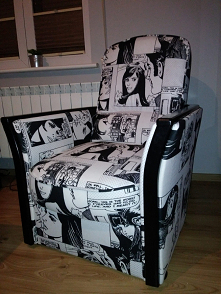 Fotel komiks biało czarny mam na sprzedaż :)1000zł odnowiony - czyli nowy:) Poznań