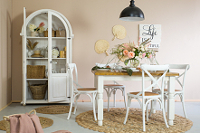 stylowe meble drewniane w białym kolorze, jadalnia z duszą meble-woskowane.com.pl