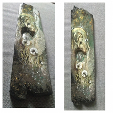 Deska z aniołkiem, decoupage.