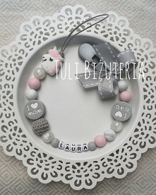 Zawieszka do smoczka z imieniem dziecka, więcej wzorów na fanpage Tuli Biżuteria