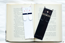 Tutorial ukazujący sposób wykonania uroczej zakładki do książki z motywem kota ;)