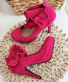 Fuksjowe czółenka za 29,90 zł od Pantofelek24_pl