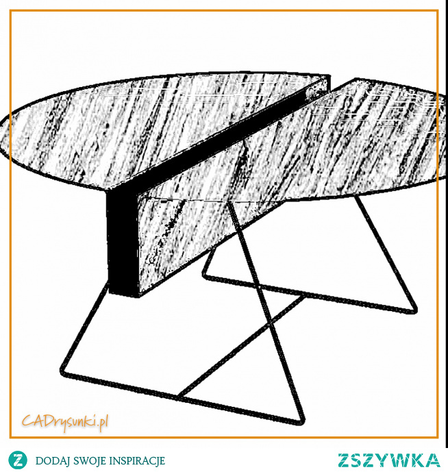 Stół wykonany ze stali i okleinowany meblową okleiną lub pomalowany farbą proszkową.