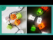 Jak zrobić: Dynia, duch, Frankenstein - papierowe dekoracje na lampki choinkowe