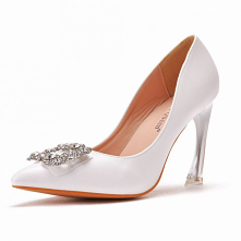 Piękne Białe Rhinestone Bal...