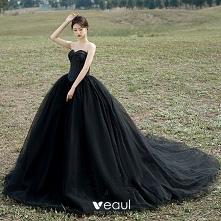 Uroczy Czarne Wieczorowe Sukienki Na Bal 2022 Bez Ramiączek Bez Rękawów Bez Pleców Długie Sukienki Wizytowe