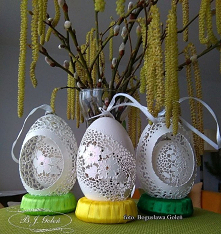 Jajka wielkanocne koronkowe