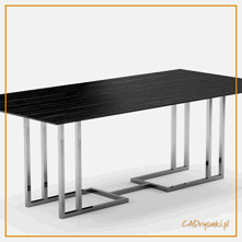 Biurko na podwójnych stalowych nogach z podnóżkiem