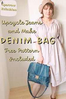 jak uszyć torebkę z dżinsów , darmowy wykrój na torebkę