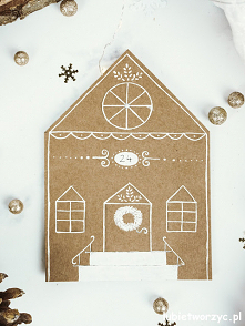 Tutorial ukazujący sposób wykonania ślicznej kartki świątecznej z motywem domku z piernika ;)