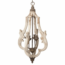 LAMPA WISZĄCA DREWNIANA, ŻYRANDOL PROWANSALSKI - CLAYRE & EEF