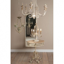 LAMPA WISZĄCA METALOWA, BEŻOWO BRĄZOWY ŻYRANDOL PROWANSALSKI - CLAYRE & EEF