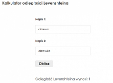 Kalkulator odległości Levenshteina