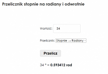 Przelicznik stopnie na radi...
