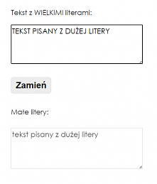 Zamiana dużych liter na małe online