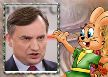 ZBYSIECZEK
Tekst do melodii piosenki "Króliczek" zespołu "Skaldowie"

Czy ktoś widział jak Ziobro podąża ulicą ?
W całej Polsce szukali Zbysieczka ze świ(e)c...