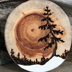 Okładka wypalane w drewnie